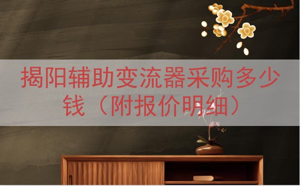 揭阳辅助变流器采购多少钱（附报价明细）